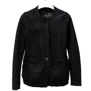 Rundholz Black Label Black Wool Distressed Evening Jacket